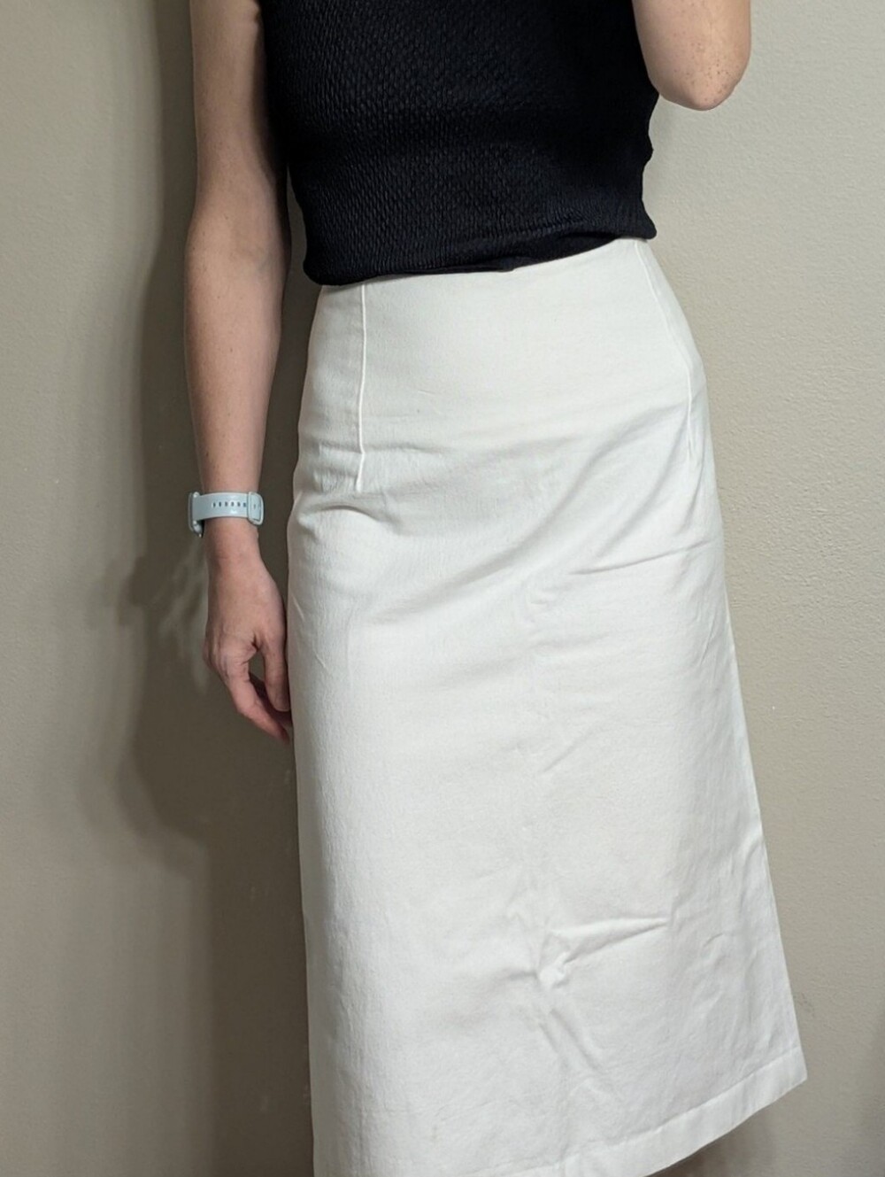 Apiece Apart White Midi A-Line Skirt